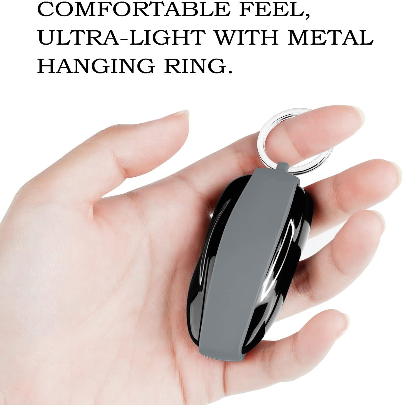 Key Fob Cover for Tesla Model X, 2 Pack Silicone Car Keychain Key Cover Protector Case Holder with Key Ring Chain for Tesla Model X Accessories, Not Include Key (Black+ Gery)