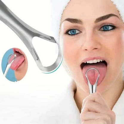 Stainless Steel Tongue 1Pc Scraper Tongue Coating Cleaner Tonguecoating Brush Cleaning Tongue Coating Removing Bad Breath Oralca
